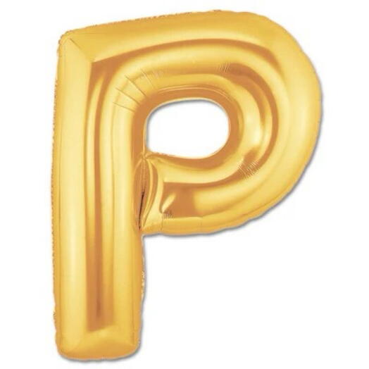 Letter P Golden Foil Balloon - 5303