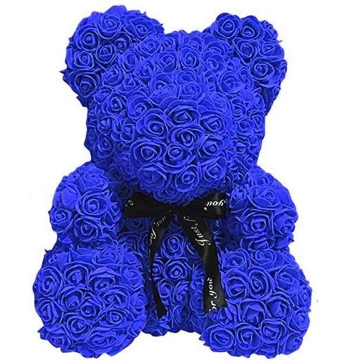 Foam Teddy Bear Blue, 40 cm