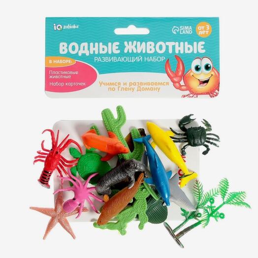 Развивающий набор с карточками «Водные животные», по методике Домана