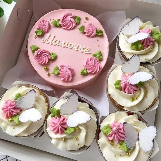 Set of cake and cupcakes 5 pcs