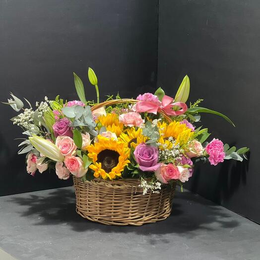 Flowers in basket-690