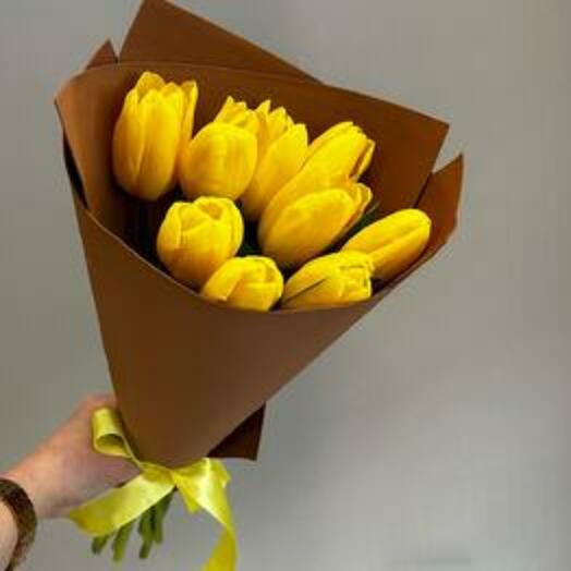 10 Yellow Tulips Bouquet