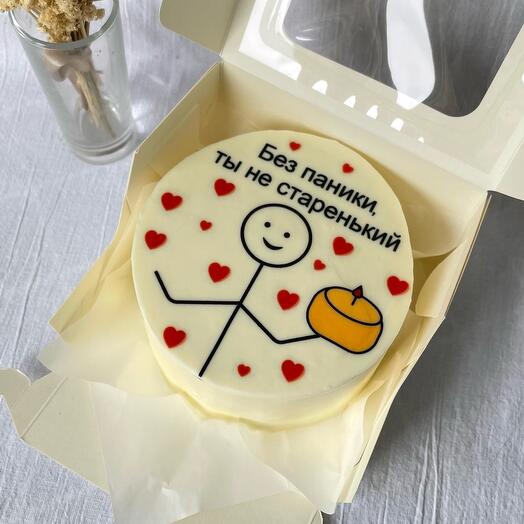 Bento cake "don't panic you're not old"