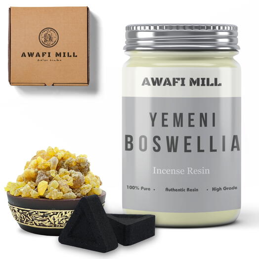 AWAFI MILL Boswellia Sacra from Yemen | Charcoal Tablet - Pack of 120 Gram with 20 Charcoal Piece