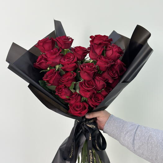 Red roses heart shaped