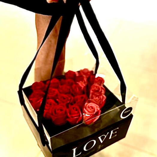 Red customized Gift Soap Flower box