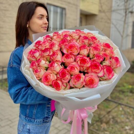 Букет «Любящее сердце» 45 роз