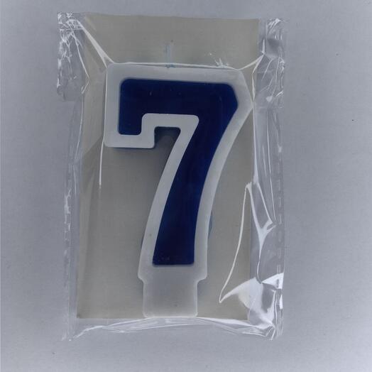 Цифра 7 синяя