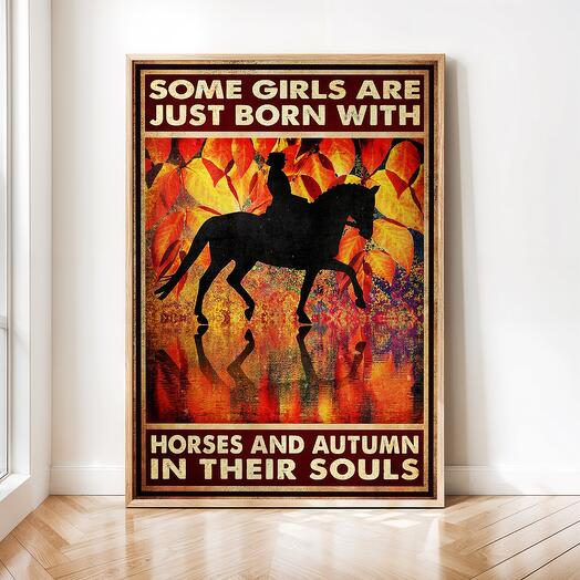 Интерьерный постер "Лошади" винтажная картина 02-1127