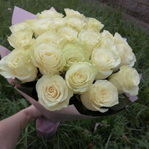 Букет из белых роз 21шт