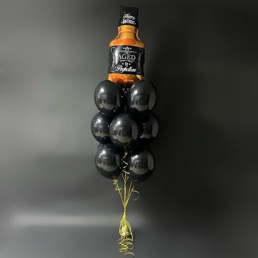 Balloons are black for a man, a guy