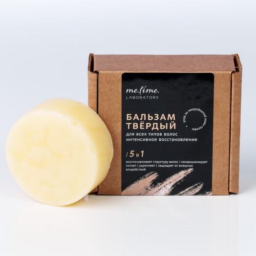 Твердый бальзам кондиционер для волос "Интенсивное питание" с масло ши, какао и кокоса