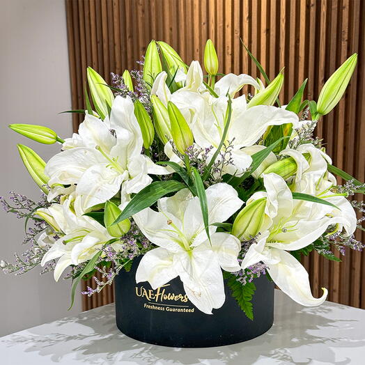 White Lilies In A Box