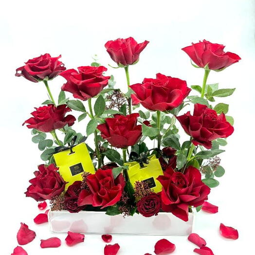 Romantic Red Rose with Chocolet