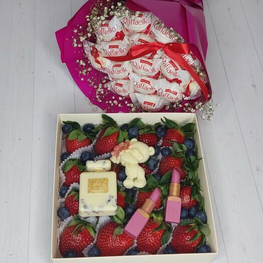 ¡Para la estrella más brillante!/ Ramo de dulces y fresas / flores y regalos/