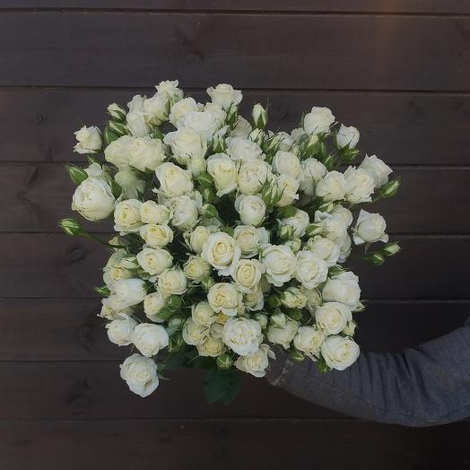 (C) Bouquet of 15 white bush roses