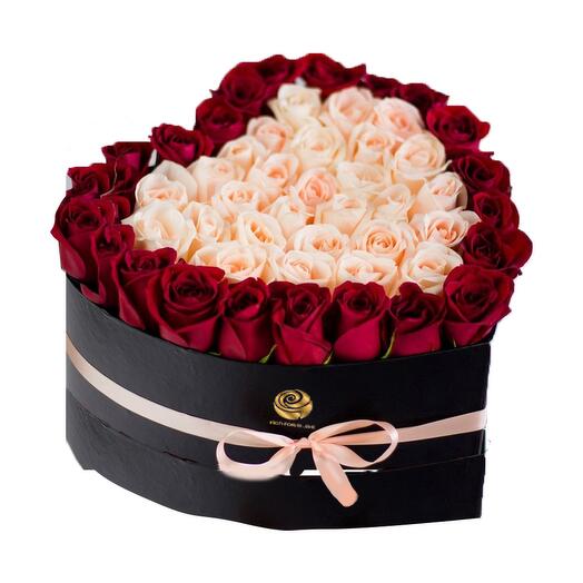 My Dream Roses - 50 Roses in Heart Box