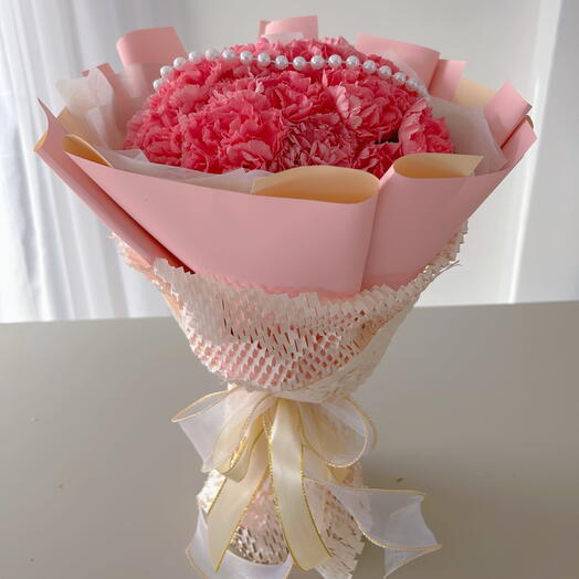 20 Pieces Pink carnations bouquet