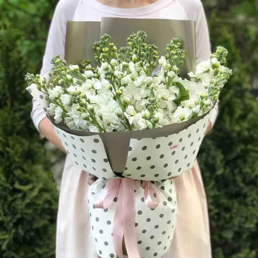 Bouquet of 35 white matthiola