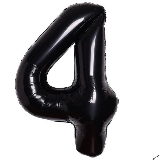 Фольгированная черная цифра «4»