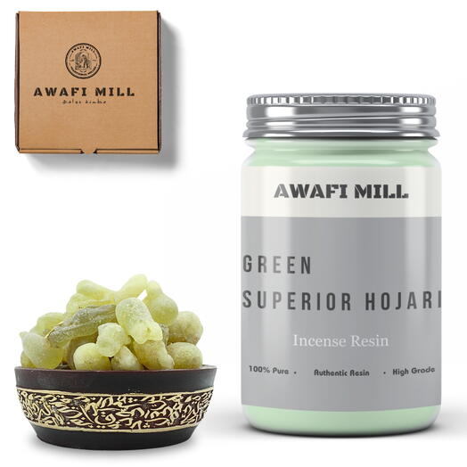 AWAFI MILL Green Hojari Superior | Royal Fragrance Tears - Bottle of 100 Gram