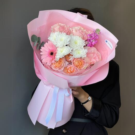 Цветы Букет Art Flowers Розовое облако