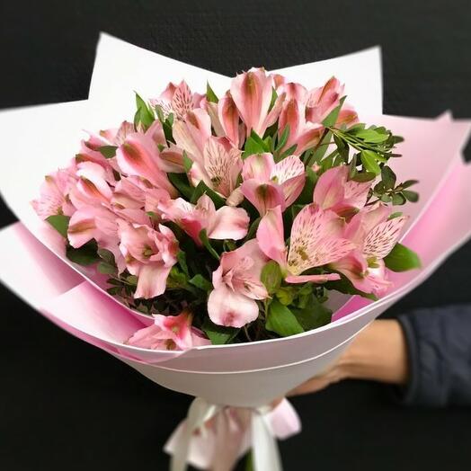 Bouquet of pink alstroemerias, 9 pcs