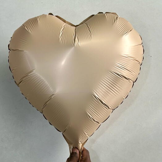 Beige Heart Shaped Foil Balloon