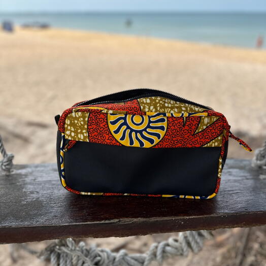 Afia Small Cosmetic Pouch African Print (Sunshine Vibes)