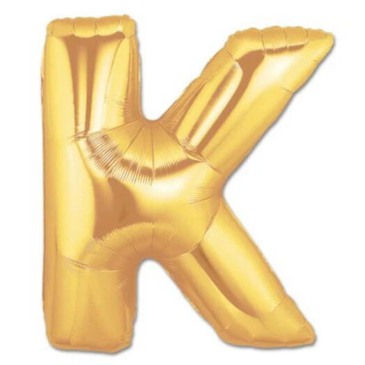 Letter K Golden Foil Balloon-5316