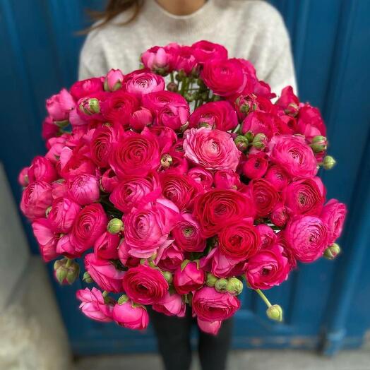 Bouquet of 51 pink ranunculus