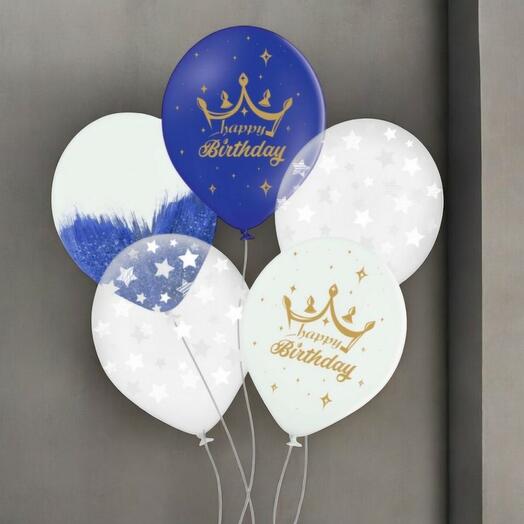Happy Birthday Mavi Balon Buketi