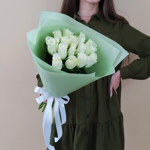 Bouquet of 15 white roses 40 cm