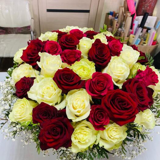 Basket of 45 roses