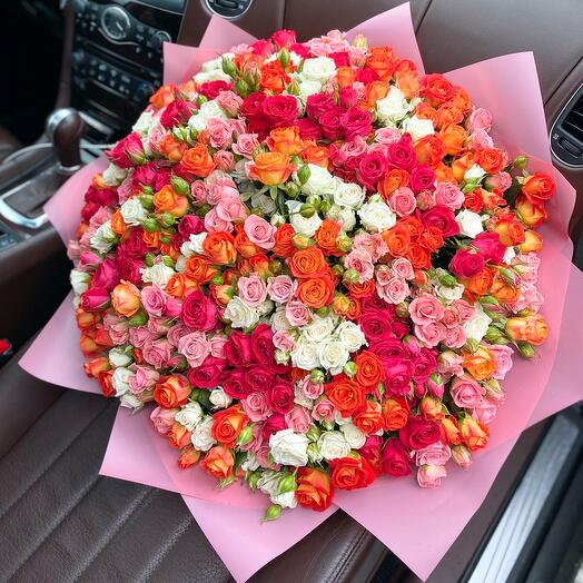 Bouquet of peony roses mix 115pcs
