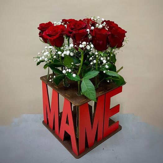 9 roses in the box * MOM*