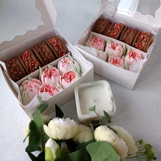 Набор зефиросендвичей с зефирными цветами