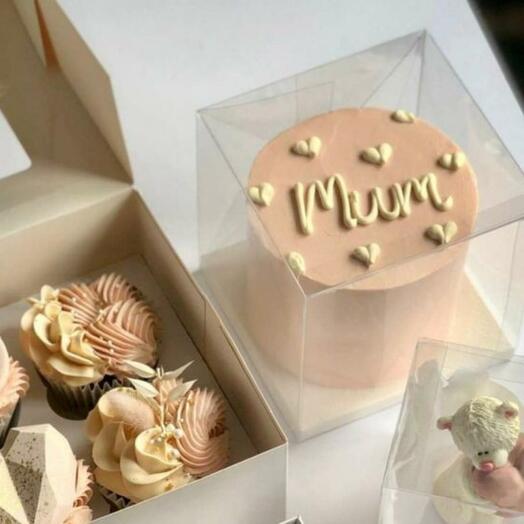 Mini Cake with 2 Cupcakes for Mothers Day Special