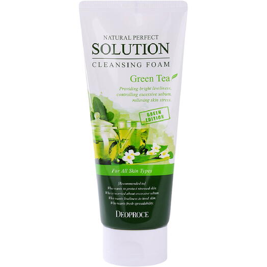 Deoproce Foam Пенка для умывания зеленый чай Natural Perfect Solution Cleansing Foam Greentea 170 г