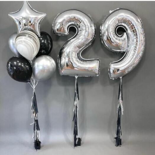 Композиция из шаров Черный агат