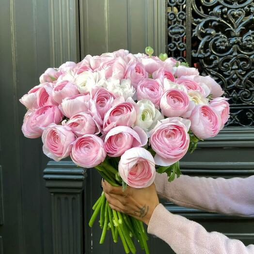 Bouquet of 51 delicate ranunculus