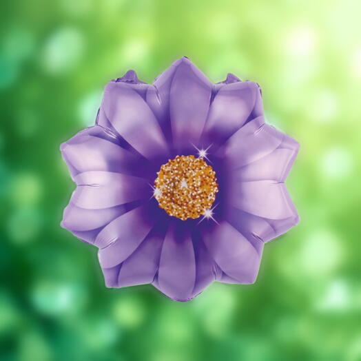 Цветок шар гелий фиолетовый. Foil helium balloon flower purple