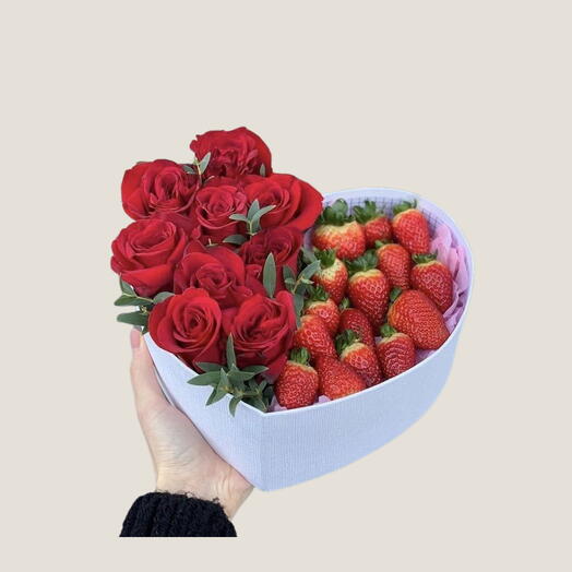 Red Roses and Strawberry Box