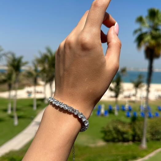 Теннисный браслет с кристаллами Swarovski 6 мм