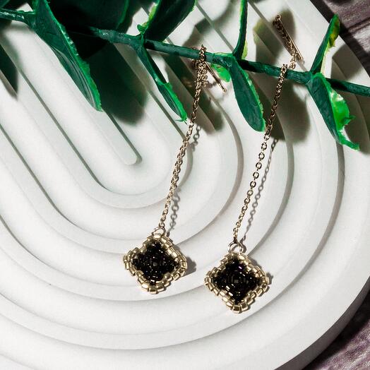 Серьги-клевер на протяжка по мотивам Van cleef