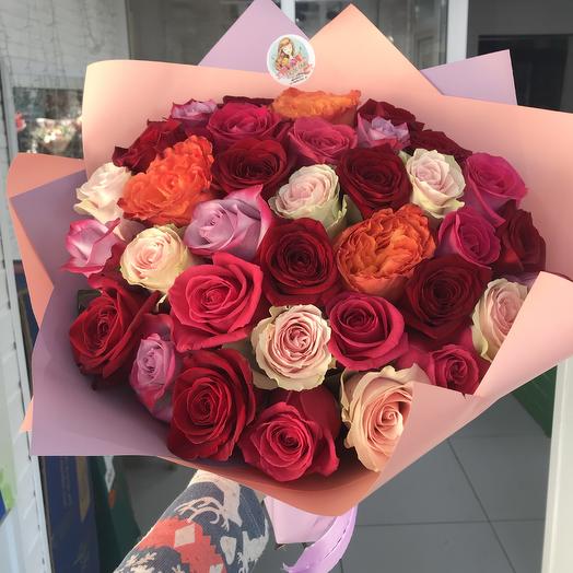 Микс роз 35 штук