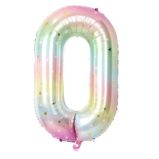 Foil ball Digit "0" Rainbow sparks