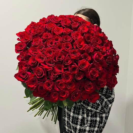 100 red rose bouquet 80 sm