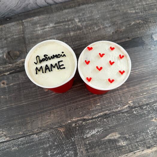Cake to go или бенто в стакане подарок мамы «Красный бархат»