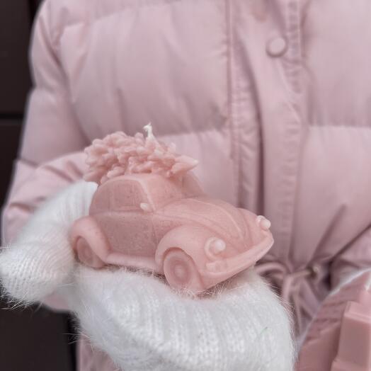 Новогодняя машинка свеча